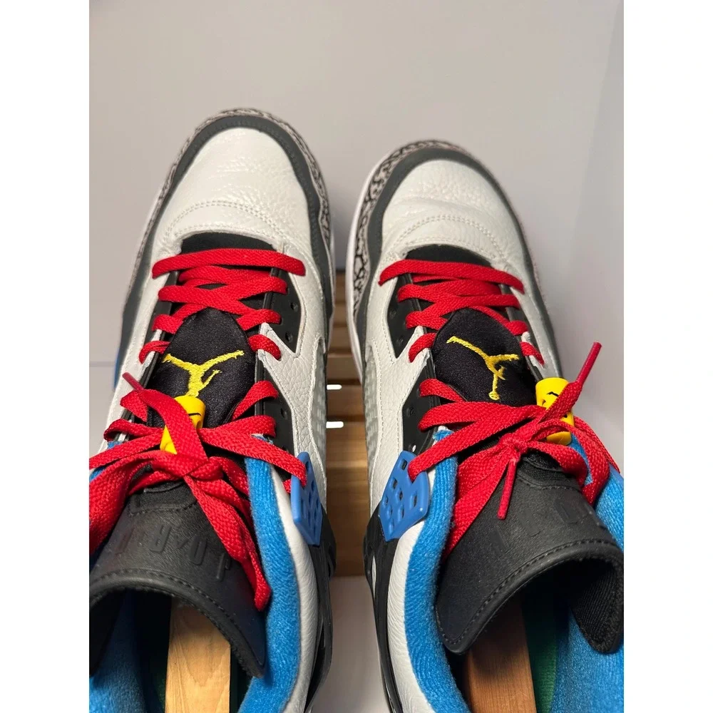 Jordan Spizike White Cement Blue Red Yellow 315371-132 Mens Basketball Shoes